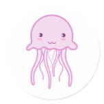 Pink Cute Jellyfish Sticker