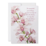 Pink Cymbidium Orchid Floral Graduation Invitation