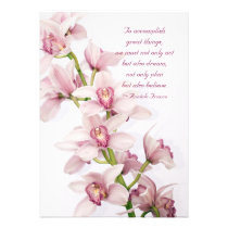 Pink Cymbidium Orchid Floral Graduation Invitation