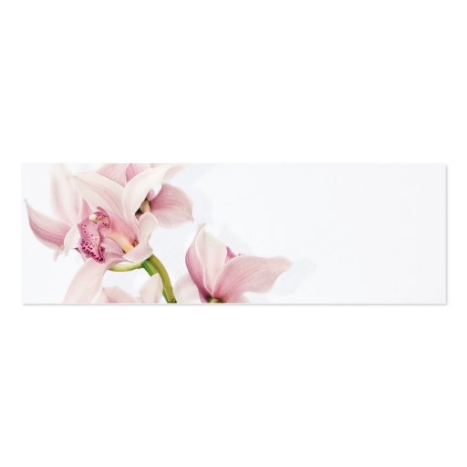 Pink Cymbidium Orchid Floral Wedding Favor Tags Business Card (back side)