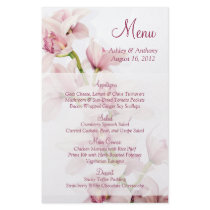 Pink Cymbidium Orchid Floral Wedding Menu Card Flyer