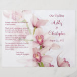 Pink Cymbidium Orchid Floral Wedding Program Full Color Flyer