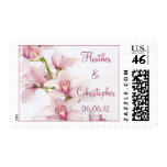Pink Cymbidium Orchid Personalized Wedding Postage