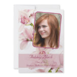 Pink Cymbidium Orchid Photo Graduation Invitation