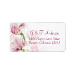 Pink Cymbidium Orchid Wedding Address Labels