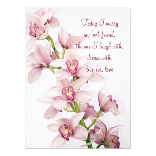 Pink Cymbidium Orchid Wedding Invitation