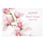 Pink Cymbidium Orchid Wedding Reply RSVP Card Invitations