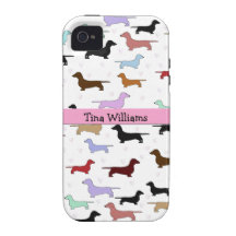 Pink Dachshund iPhone 4 Case