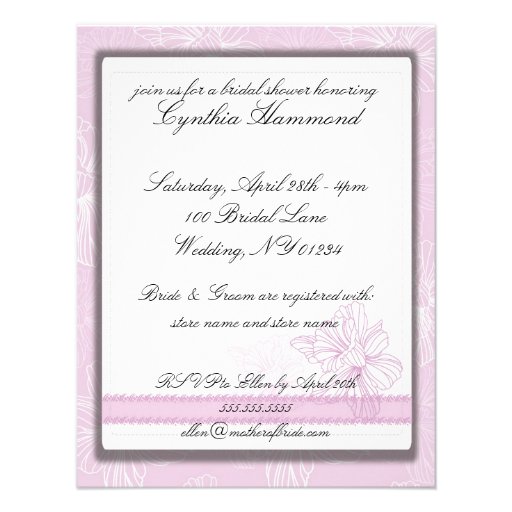 Pink Daffodil Wedding Shower Invitations