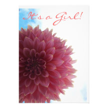 Pink Dahlia Baby Shower Invitation