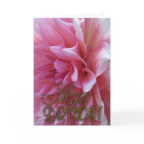 Pink Dahlia Happy Birthday Greeting Card