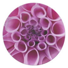Pink Dahlia Melamine Plate