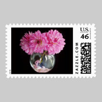 Pink Dahlia Stamp stamps