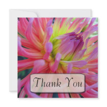 Pink Dahlia Thank You Cards Custom Invitation