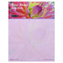 Pink Dahlia Top Border Letterhead