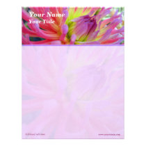 Pink Dahlia Top Border Letterhead