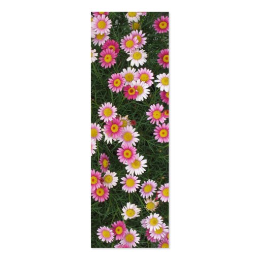 Pink Daisies Flowers Bookmarks Photo Art Business Cards (front side)