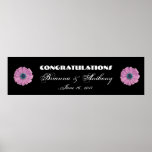 Pink Daisies Wedding or Engagement Banner Print