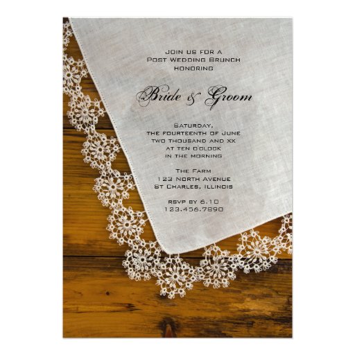 Pink Daisy and Lace Country Post Wedding Brunch Invitations