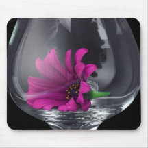 Pink Daisy Closeup In Wine Glass Mouse Pad