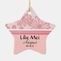 Pink Daisy Floral Adoption Announcement Christmas Ornament