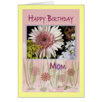 Pink Daisy Floral Bouquet, Mom, Birthday Card
