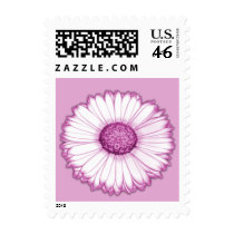 Pink Daisy Floral Postage Stamps by mariannegilliand Pink Daisy Floral Postage Stamps