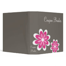 Pink Daisy Flowers Coupon Organizer Vinyl Binder