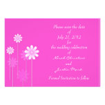 Pink Daisy Formal Save The Date Postcard Invite at Zazzle
