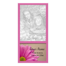 Pink Daisy Graduation Announcement Photo Card