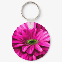 Pink Daisy keychain by JOHNNYIRONIC Pink Daisy keychain