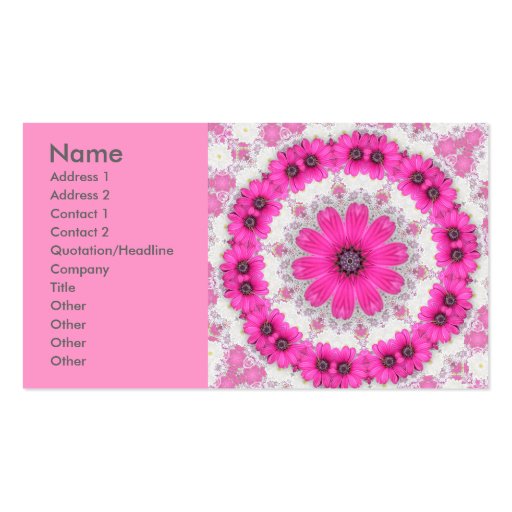pink daisy mandala no 4 business card
