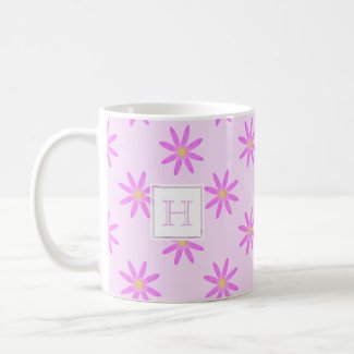 Pink Daisy: Monogram Mug