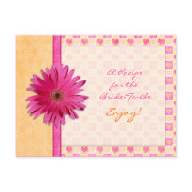 Pink Daisy Orange Recipe Card for the Bride to Be Postcard