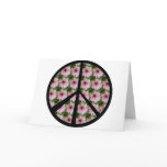 pink daisy Peace sign thank you card
