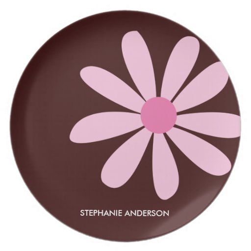 Pink Daisy Personalized Designer Dinnerware/Plate