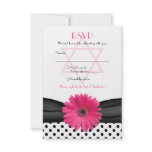 Pink Daisy Polka Dot Bat Mitzvah Reply Card