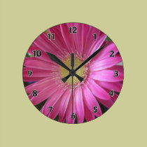Pink Daisy Princess wall clocks
