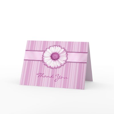 Pink Daisy Thank You Card by mariannegilliand