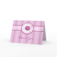 Pink Daisy Thank You Card card