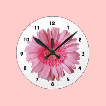 Pink Daisy Wall Clock wall clocks