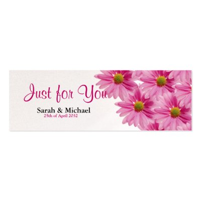 Wedding Favor Gift on Pink Daisy Wedding Favor Gift Tag Business Card Templates By Cards By