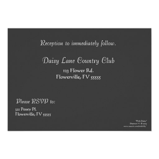 Pink Daisy Wedding Invitation