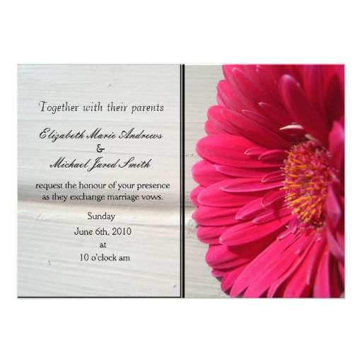 Pink Daisy Wedding Invitation