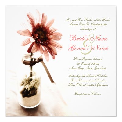 Pink Daisy Wedding Invitation