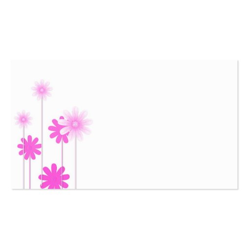 Pink Daisy Wedding Place Card Holders Business Card (back side)