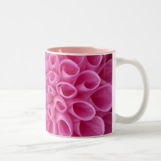 Pink Dalia Flower Mugs