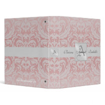 Pink Damask A Monogrammed Baby Album Binder