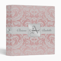 Pink Damask A Monogrammed Baby Album Binder