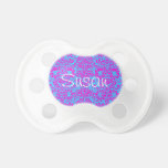 Pink Damask Baby Pacifiers